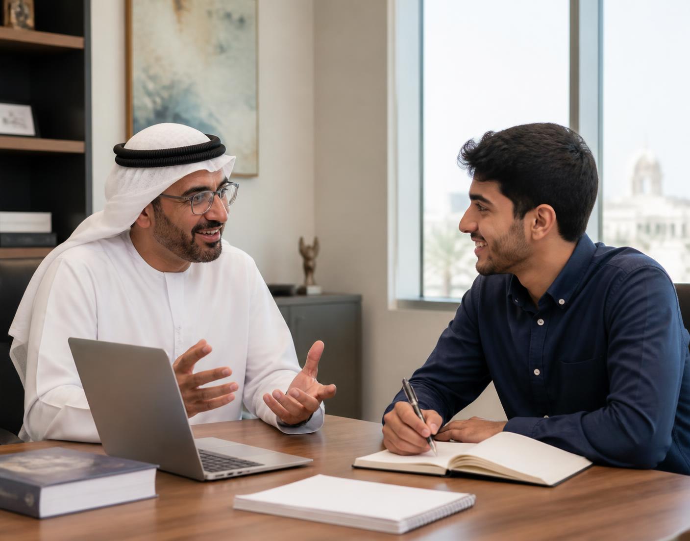 A mentor guiding a student